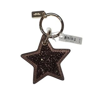 Coach Keychain Brown Glitter Star Keyring F56735 NWT